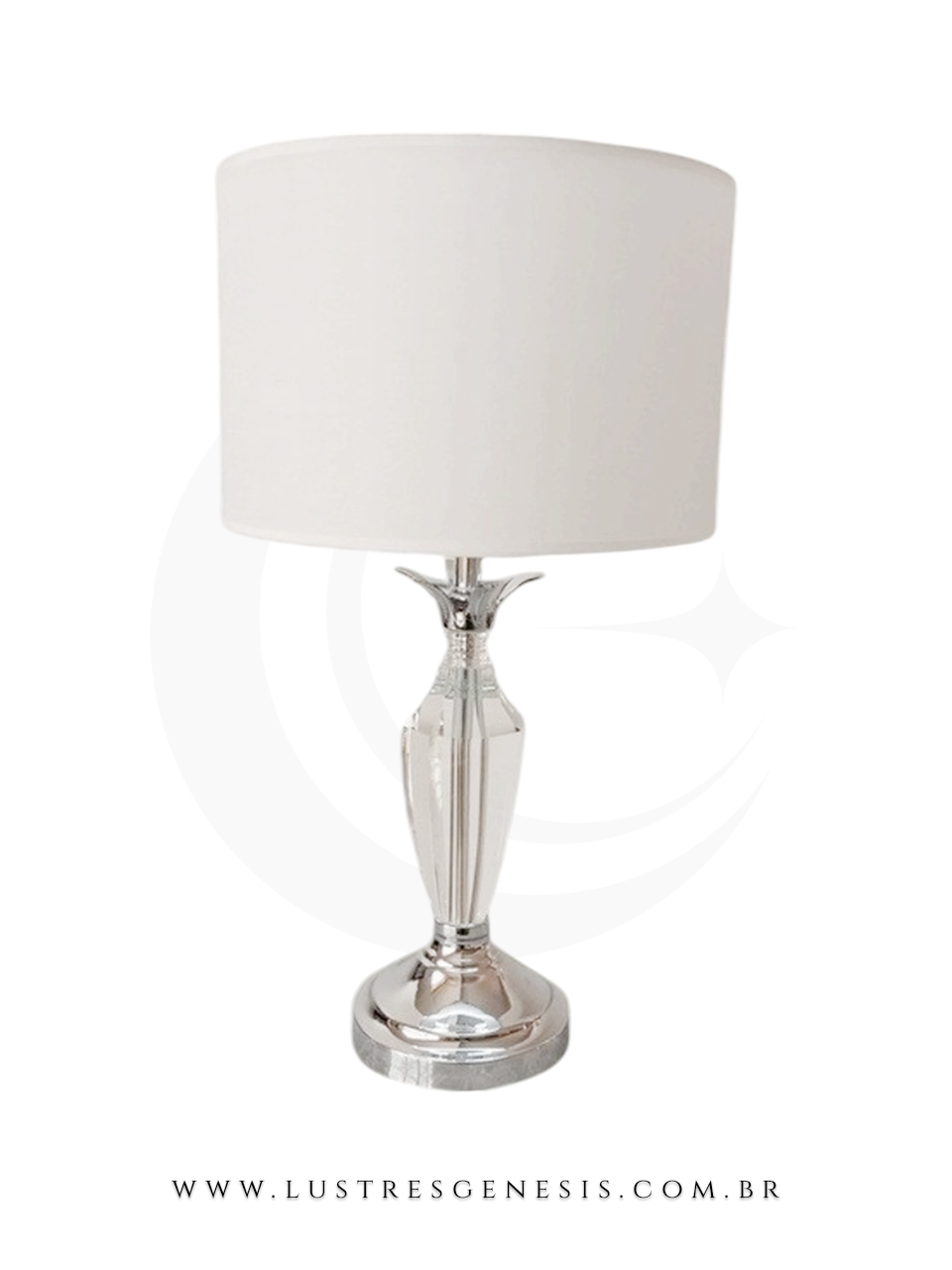 Abajur de Cristal Cúpula Branca Serif